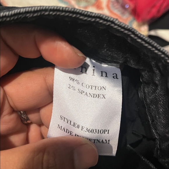 Eunina Lulu Jean Shorts Womens Medium Black Jean Denim Cut Off Distressed - Picture 5 of 5